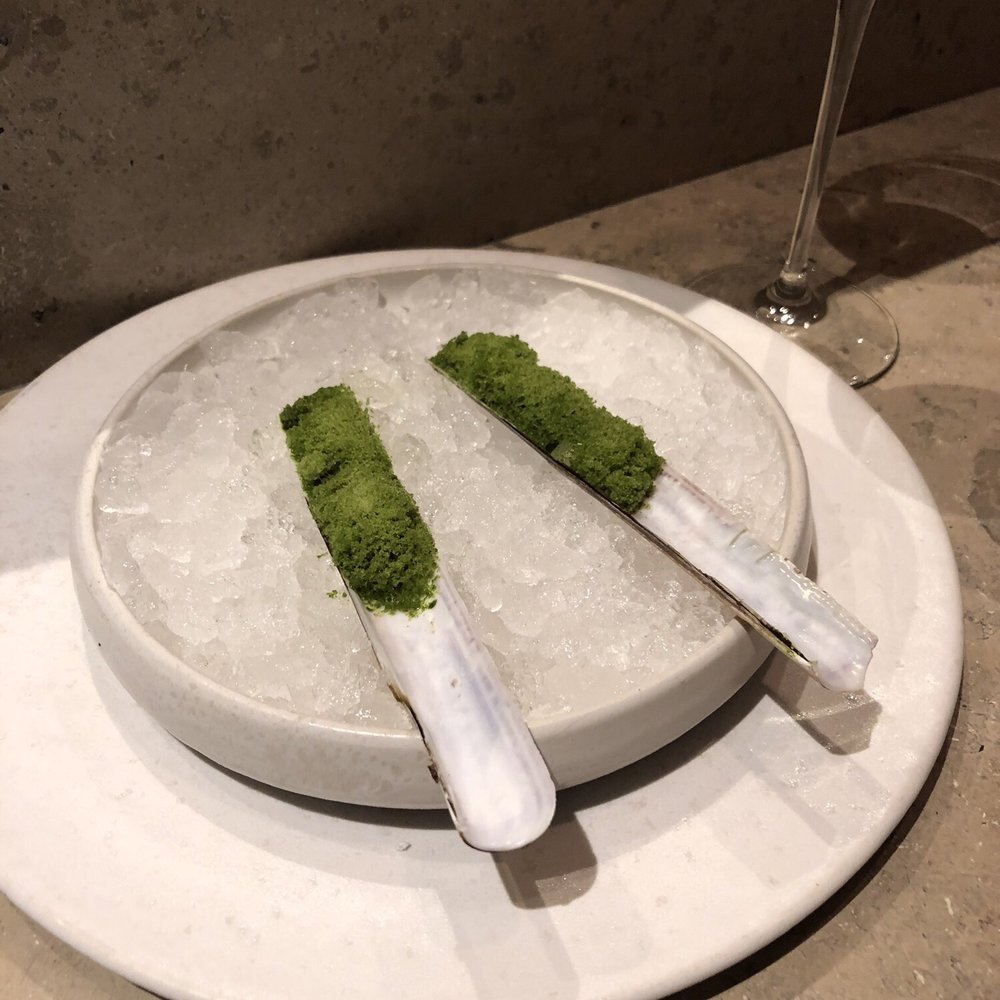 STUDIO - Razor clams with asparagus shave ice - Scandinavian Near Me - Copenhagen, 84 STUDIO - Razor clams with asparagus shave ice - Scandinavian Near Me - Copenhagen, 84