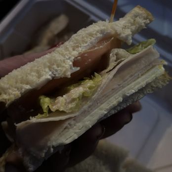 Stomping Grounds Coffee House - Sad sandwich turkey with cream cheese only two slices of meat. And lettuce was sad too . $13 for this? - Coffee & Tea Near Me - Fairview, Oregon
