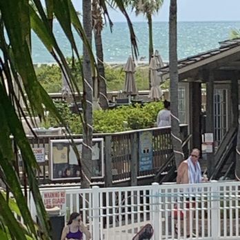 The Beachcomber - View from my balcony to the beach and Jimmy N - Hotels Near Me - St. Pete Beach, Florida
