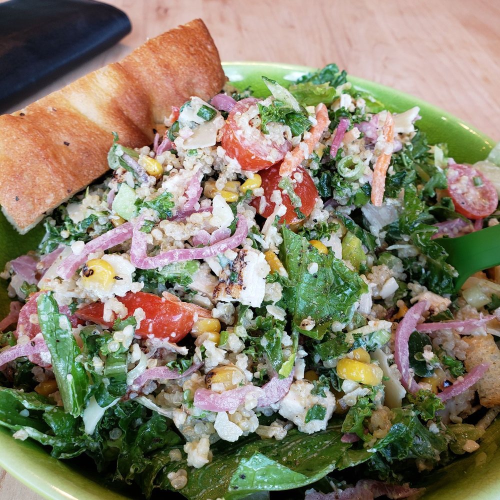 Evergreens - Spicy chicken grain bowl - Salad Near Me - Hillsboro, Oregon Evergreens - Spicy chicken grain bowl - Salad Near Me - Hillsboro, Oregon