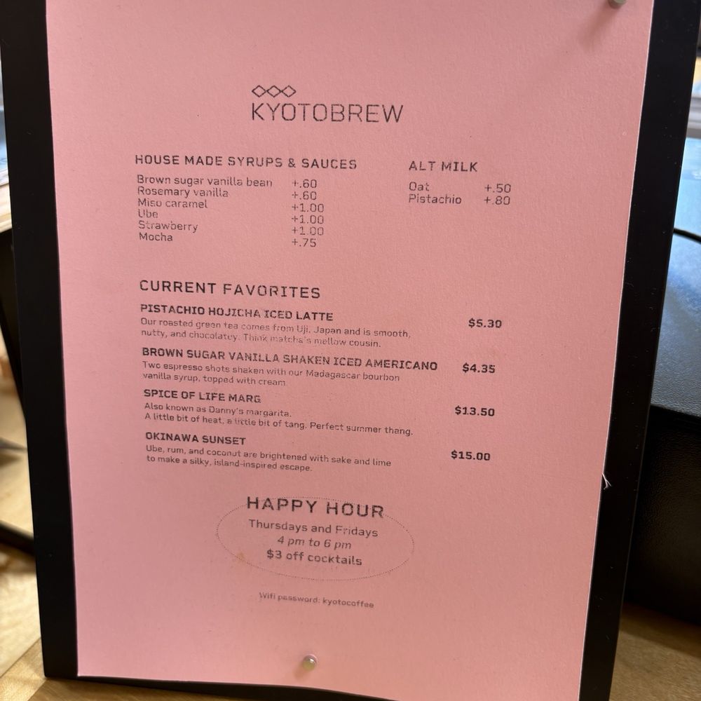 Kyotobrew - Menu - Bakeries Near Me - Lancaster, Texas
