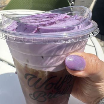 Wolf's Brew Coffee - Ube cold foam over cold brew. Soooo yummy. May menu. - Coffee & Tea Near Me - Long Beach, California Wolf's Brew Coffee - Ube cold foam over cold brew. Soooo yummy. May menu. - Coffee & Tea Near Me - Long Beach, California