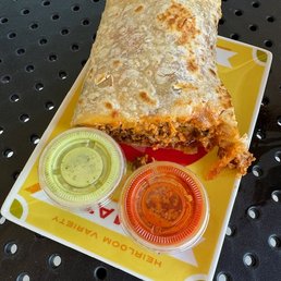 Chorizo Burro - Total cash:  $9.78.  WORTH every penny.
