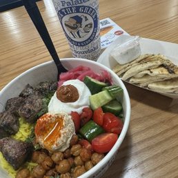Mediterranean Bowl Meal with Pita and Drink Mediterranean Bowl Meal with Pita and Drink