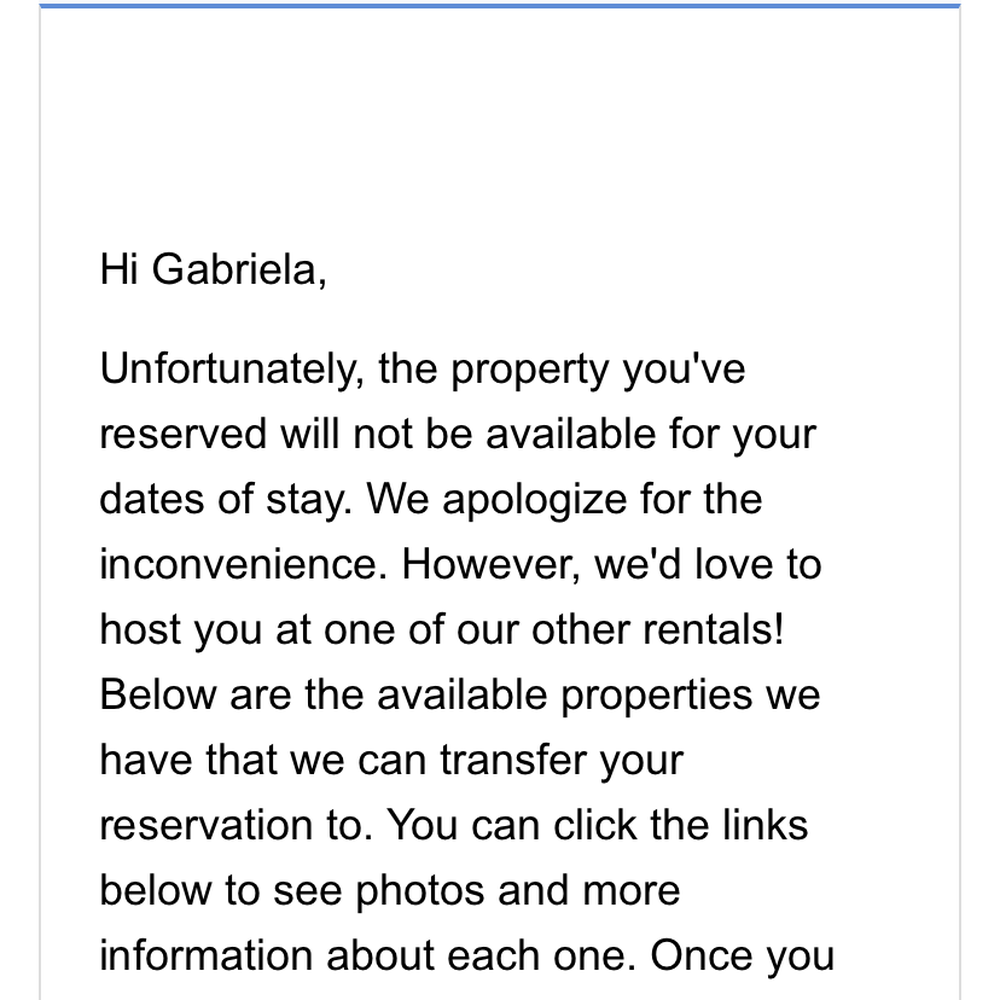 RealJoy Vacations - Email sent to me ONE day prior to my arrival - Vacation Rentals Near Me - Destin, Florida RealJoy Vacations - Email sent to me ONE day prior to my arrival - Vacation Rentals Near Me - Destin, Florida
