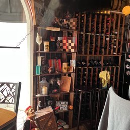 A wall of wine and décor.