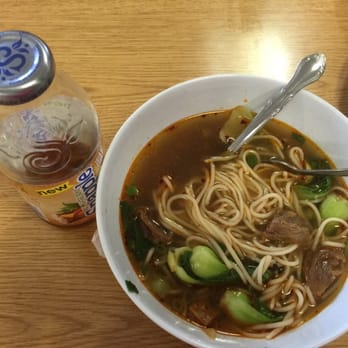 BBQ House - HUMONGOUS helping of homemade hand-pulled noodles. This one is the Beef Stew soup - Barbeque Near Me - Syracuse, New York