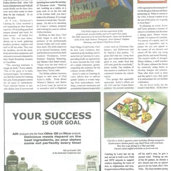 Catering by Larry - Write up about our Chef Kerry Kelly - Caterers Near Me - Plano, Texas Catering by Larry - Write up about our Chef Kerry Kelly - Caterers Near Me - Plano, Texas