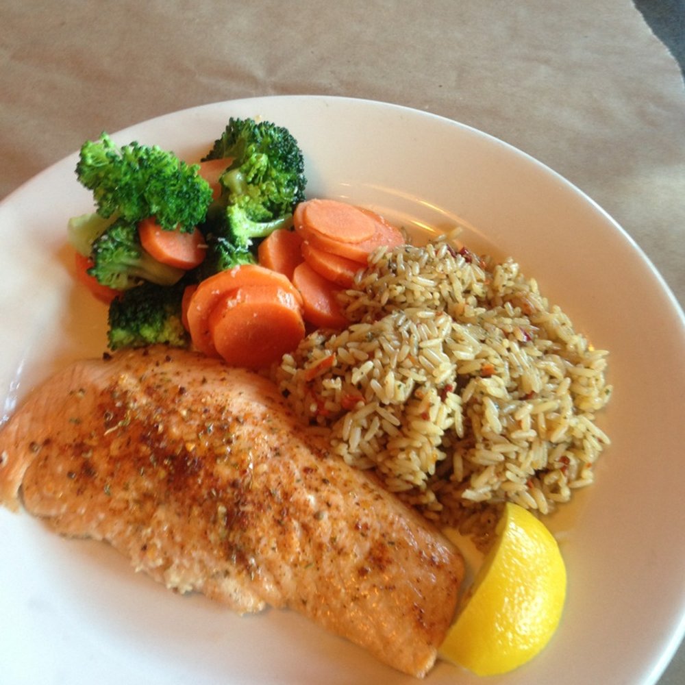 Montana's - This salmon was incredible, the rice wasn't fully cooked :( - Comfort Food Near Me - Brampton, Ontario Montana's - This salmon was incredible, the rice wasn't fully cooked :( - Comfort Food Near Me - Brampton, Ontario