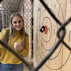 Smash Labs Rage Rooms & Axe Throwing Cedar city - Bulls eye with the card