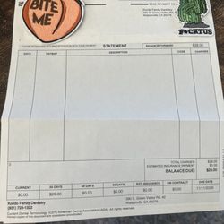 Brooke S. Kondo, DDS - Invoice with no items listed