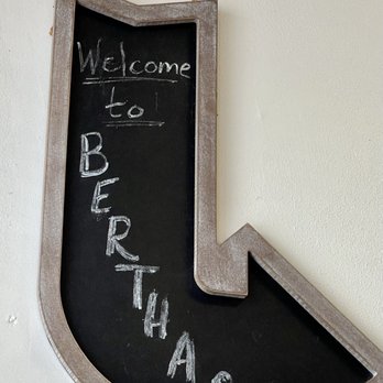 Bertha's Diner - a blackboard with a welcome sign - Diners Near Me - Buffalo, New York