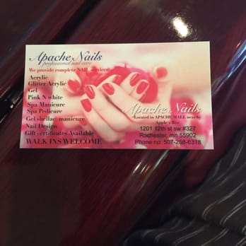 Apache Nails - Business card - Nail Salons Near Me - Rochester, Minnesota