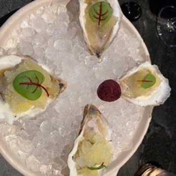 UNI - Eros oysters, Meyer lemon granita, kombu: amazing. - Sushi Bars Near Me - Boston, Massachusetts UNI - Eros oysters, Meyer lemon granita, kombu: amazing. - Sushi Bars Near Me - Boston, Massachusetts