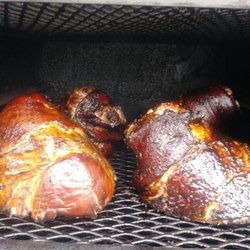 SMOKIN' AMJ BBQ - Post Oak smoked glazed bone in ham for holiday orders beginning every Nov thru Jan