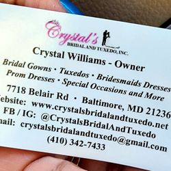 Crystal's Bridal and Tuxedo - 1'22'2022 They are on Belair Rd, not Broadway !!