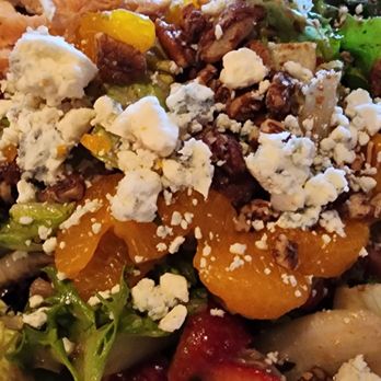 BJ's Restaurant & Brewhouse - Enlightened Strawberry Fields Salad With Chicken - American Near Me - Oklahoma City, Oklahoma BJ's Restaurant & Brewhouse - Enlightened Strawberry Fields Salad With Chicken - American Near Me - Oklahoma City, Oklahoma