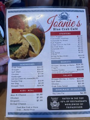 Menu photo 2 Joanie's Blue Crab Cafe Ochopee, FL Menu photo 2 Joanie's Blue Crab Cafe Ochopee, FL