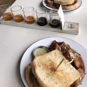 Field Brewing - Honey pastrami chicken and rosemary pork sandwich with crispy potatoes - Brewpubs Near Me - Westfield, Indiana Field Brewing - Honey pastrami chicken and rosemary pork sandwich with crispy potatoes - Brewpubs Near Me - Westfield, Indiana