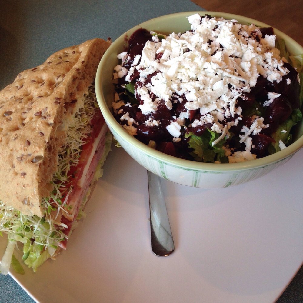 Salad and half sandwich. Delicious! Salad and half sandwich. Delicious!