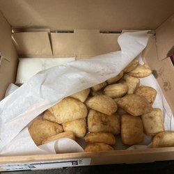 Jet City Pizza - Cinnabites with icing on the side. They are amazing! Get them! beignet-like texture. Super soft.