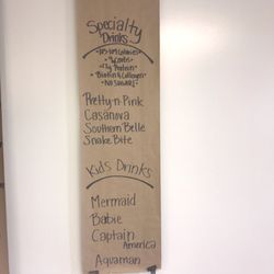 Spartan Nutrition - Specialty drinks menu