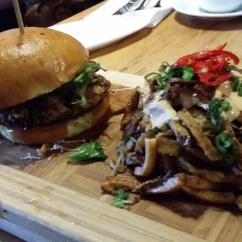 Inspire Restaurant - Salmon Burger + Duck Confit Fries - Asian Fusion Near Me - Markham, Ontario Inspire Restaurant - Salmon Burger + Duck Confit Fries - Asian Fusion Near Me - Markham, Ontario