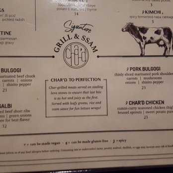 Char'd - The signature entrees menu, 12.16.18 - Korean Near Me - Milwaukee, Wisconsin Char'd - The signature entrees menu, 12.16.18 - Korean Near Me - Milwaukee, Wisconsin