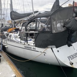 s/v Perspective, a Nordic 44, fully outfitted with PCC's canvas work! Custom canvas fit, windows, screens, solar panels and more!