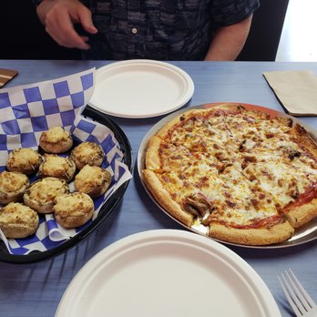 Slice and Dice Pizzeria - Our lunch. Sausage and cheese stuffed mushrooms and a thin crust, pepperoni, mushroom and onion pizza. - Pizza Near Me - Albuquerque, New Mexico Slice and Dice Pizzeria - Our lunch. Sausage and cheese stuffed mushrooms and a thin crust, pepperoni, mushroom and onion pizza. - Pizza Near Me - Albuquerque, New Mexico