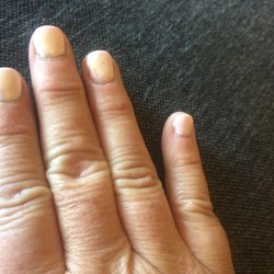 Pink With Envy Nails & Esthetics - This is my 30 day manicure, 3 days in!It's gel so it should be bullit proof. Worst mani I've ever had.