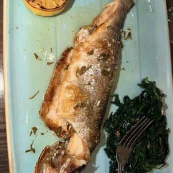 Louie's Prime Steak & Seafood - Bronzini with spinach - Seafood Near Me - Port Washington, New York