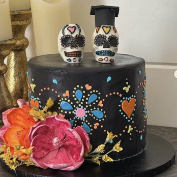 Meks Bakery - Dead of the dead themed bride shower cake - Custom Cakes Near Me - Upland, California