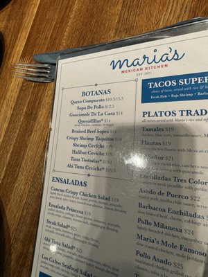 Menu photo 4 Maria's Mexican Kitchen - Fort Worth Fort Worth, TX