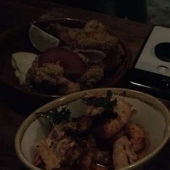 Rupee Bar - Kerala Fried Chicken, daikon, aioli; Deviled Prawns, crispy shells, chili - Sri Lankan Near Me - Seattle, Washington