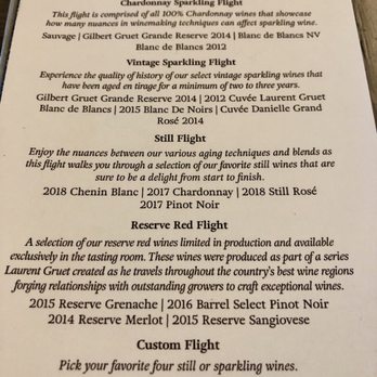 Gruet Winery - Flight menu - Wineries Near Me - Albuquerque, New Mexico