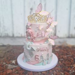 The Enchanted Cake - 2 tiered under the sea princess cake with mermaid
