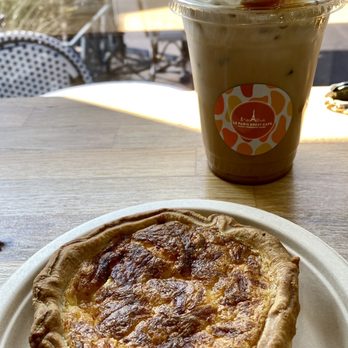 Le Paris Brest Cafe - Quiche Lorraine with an Iced Pumpkin Spice Latte - Patisserie/Cake Shop Near Me - Henderson, Nevada