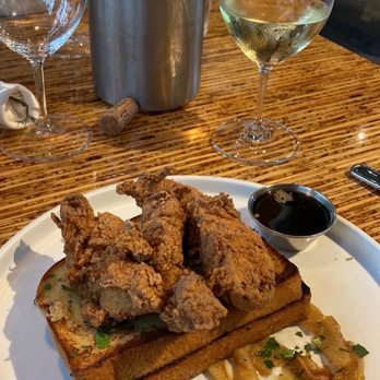 The Grove Wine Bar & Kitchen - Fried chicken and crème brûlée French toast - Wine Bars Near Me - Austin, Texas The Grove Wine Bar & Kitchen - Fried chicken and crème brûlée French toast - Wine Bars Near Me - Austin, Texas