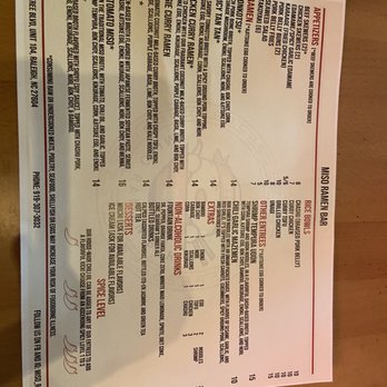 Miso Ramen Bar - Menu - Ramen Near Me - Raleigh, North Carolina
