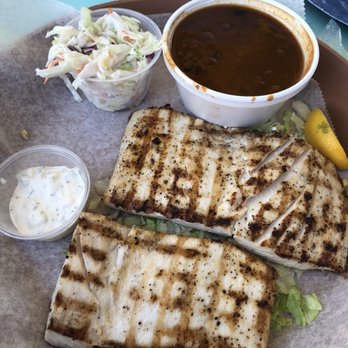 Tide Tables - Mahi mahi with baked beans and Cole slaw - Seafood Near Me - Cortez, Florida