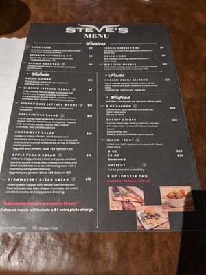 Menu photo 3 Steve's Steakhouse Richfield, UT
