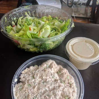 7 Bagels & Deli - Tuna salad. Honey Mustard Dressing(good). Home Tossed salad. - Delis Near Me - Briarwood, New York 7 Bagels & Deli - Tuna salad. Honey Mustard Dressing(good). Home Tossed salad. - Delis Near Me - Briarwood, New York