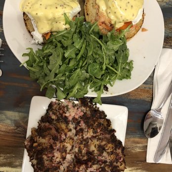Cafe Heaven - Lobster Benedict with a side of corn beef hash - Breakfast & Brunch Near Me - Provincetown, Massachusetts Cafe Heaven - Lobster Benedict with a side of corn beef hash - Breakfast & Brunch Near Me - Provincetown, Massachusetts