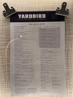 Menu photo 4 Yardbird Las Vegas, NV