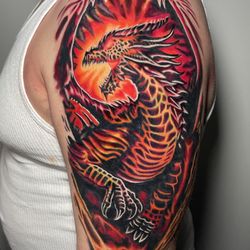 Blue Horseshoe Tattoo