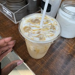 Lina's Pastries & Coffee - Iced caramel latte
