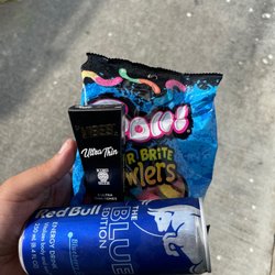 Courtesy of Kings - Red Bull vibe cones and trolly sour worms