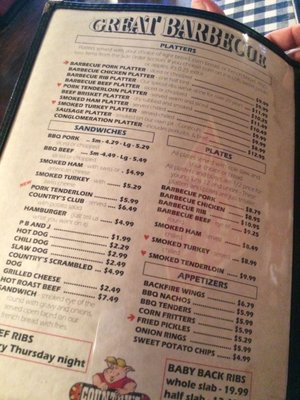 Menu photo 1 Country's BBQ-Auburn Auburn, AL Menu photo 1 Country's BBQ-Auburn Auburn, AL