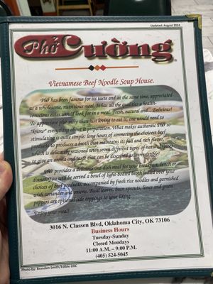Menu photo 2 Pho Cuong Restaurant Oklahoma City, OK Menu photo 2 Pho Cuong Restaurant Oklahoma City, OK